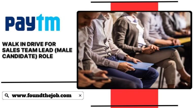 Walk In Leads Paytm Walk in Drive For SALES Team Lead (Male Candidate) – Walkin Jobs ...